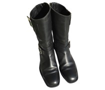 Second Hand Stiefel aus Leder in Schwarz