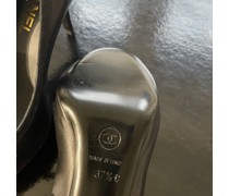 Second Hand Pumps/Peeptoes aus Leder in Schwarz