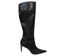 Second Hand Stiefel aus Leder in Schwarz