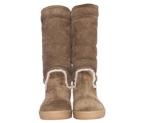 Second Hand Stiefel aus Wildleder in Braun