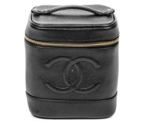 Second Hand Handtasche aus Leder in Schwarz