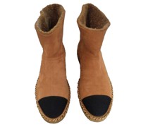 Second Hand Stiefel aus Wolle in Beige