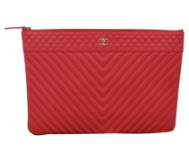 Second Hand Clutch aus Leder in Rot
