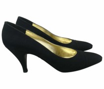 Second Hand Pumps/Peeptoes aus Canvas in Schwarz