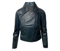Second Hand Jacke/Mantel aus Leder in Grün