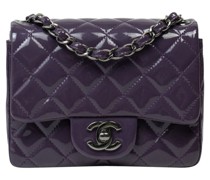 Second Hand Classic Flap Bag Mini Square aus Lackleder in Violett