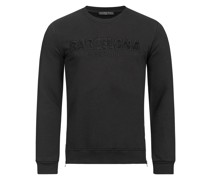Pullover mit 3D Flockdruck & Stickerei
