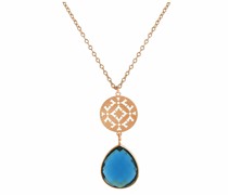 Halskette 'Mandala Blautopas Edelstein'