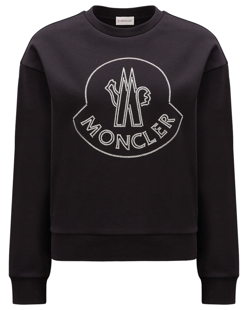 Moncler Damen Sweatshirt mit Logostickerei