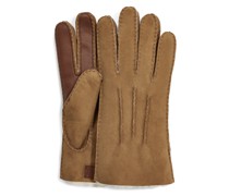 Contrast Sheepskin Tech Handschuhe Brown