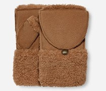 Flip Fäustlinge aus gebondetem Fleece Brown