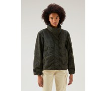 Damen Jacke mit Camouflage-Muster und faltbarer Kapuze Dark Green Camou