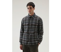 Herren Gefüttertes Alaska-Karo-Overshirt aus recycelter Wolle Green Check