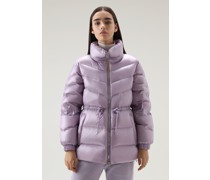Damen Aliquippa Seidige Daunenjacke mit Kordelzug in der Taille Lilac Down