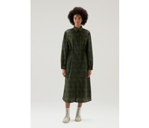 Damen Shirtkleid aus Ripstop-Crinkle-Nylon mit Camouflage-Print Dark Green Camou