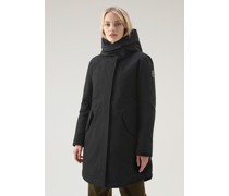 Damen Langer Military Parka 3-in-1 aus Eco Ramar Schwarz