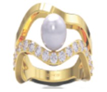 Damenring SJ-R12363-PCZ-YG-50