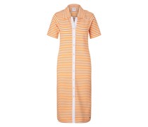 Hemdblusen-Kleid Ann für Damen - Orange/Weiß