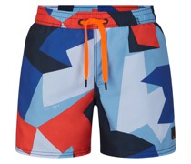 FIRE+ICE Badeshorts Nelson für Herren - Blau/Rot