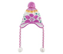 FIRE+ICE Strickmütze Sandy mit Bommel für Damen - Violett/Türkis
