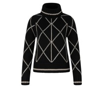 Kaschmir-Pullover Solange für Damen - Schwarz/Ecru