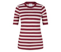 Strick-Shirt Rabea für Damen - Bordeaux/Off-White