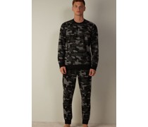 Langer Pyjama Tricot Camouflage