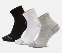 All Gender Bowden Quarter Socken Im Dreierpack In Schwarz/weiß/ Unisex
