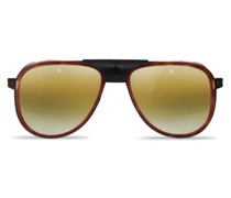 Men Sunglasses Aviator GLACIER steel acetate brown
