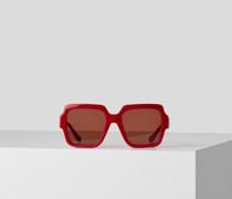 Karl-sonnenbrille mit Kreis-logo aus Metall, Frau, Rot
