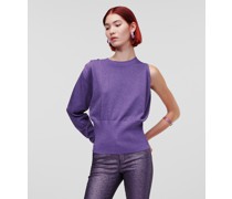 Schillernder Asymmetrischer Pullover, Frau, Ultraviolett
