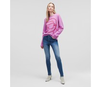 Skinny-jeans mit Hohem Bund, Frau, Mid Blue
