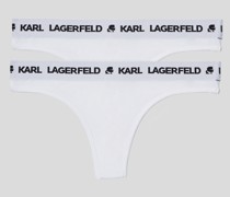 Tanga mit Karl-logo – 2er-pack, Frau, Weiss