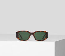 Kl-logo – Modifiziertes Rechteckige Sonnenbrille, Frau, Tortoise