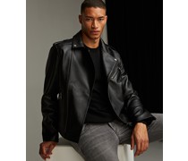 Bikerjacke aus Leder, Mann, Schwarz
