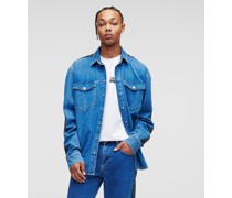 Kl Jeans, Jeanshemd mit Klj-logo-band, Mann, Sattes mittelblau