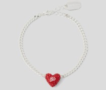 K/heart pavé-armband mit Anhänger, Frau, Silver