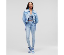 Kl Jeans, Klj Skinny Jeans mit Geteiltem Saum Vorne, Frau, Visual Acid Light Blue