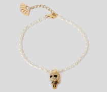 K/ikonik karl -pavé-armband mit Perlenanhänger, Frau, Gold