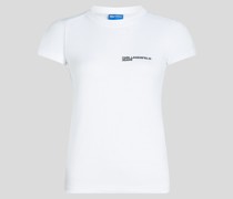Schmal Geschnittenes T-shirt mit Klj-logo, Frau, Weiss