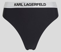 Karl logo Bikini-höschen mit Hoher Taille, Frau, Schwarz