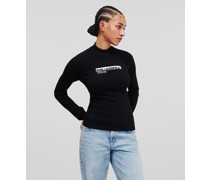 Klj-pullover mit Stehkragen, Frau, Schwarz