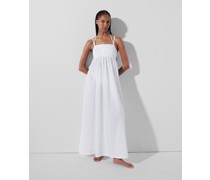 Kl monogram maxi-strandkleid, Frau, Weiss