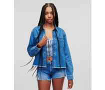 Kl Jeans, Kurz Geschnittenes Kjl jeanshemd, Frau, Saturated Mid Blue Dstr
