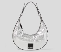 Kl Jeans, Klj halbmond-Schultertasche in Metallic-optik, Frau, Silver