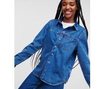 Kl Jeans, Klj Denim-hemd, Frau, Gewaschen mittelblau
