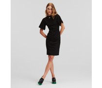 T-shirt-kleid mit Rüschen, Frau, Schwarz