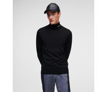 Leichter Rollkragenpullover aus Merinowolle, Mann, Schwarz