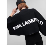 Pullover Im Schal-stil mit Karl-logo, Frau, Schwarz/weiss