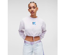 Kl Jeans, Kurzes Klj-sweatshirt Zum Binden, Frau, Lavendelblau